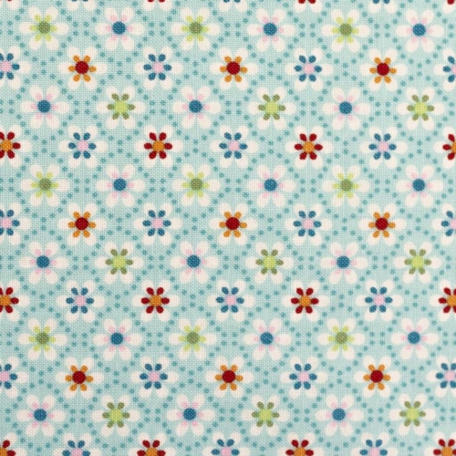 Baumwolle | JULIA Blumen Rauten | türkis
